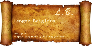 Lenger Brigitta névjegykártya